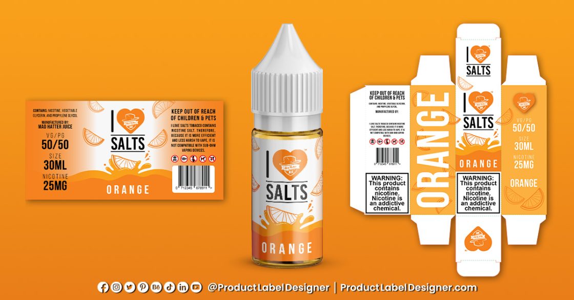 PREMIUM VAPE E-LIQUID BOTTLE LABEL AND PACKAGING BOX DESIGN